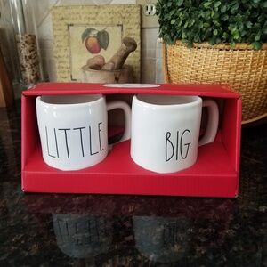 Rae Dunn LITTLE BIG 2 mug set in original Box New